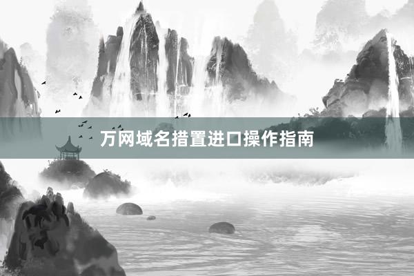 万网域名措置进口操作指南